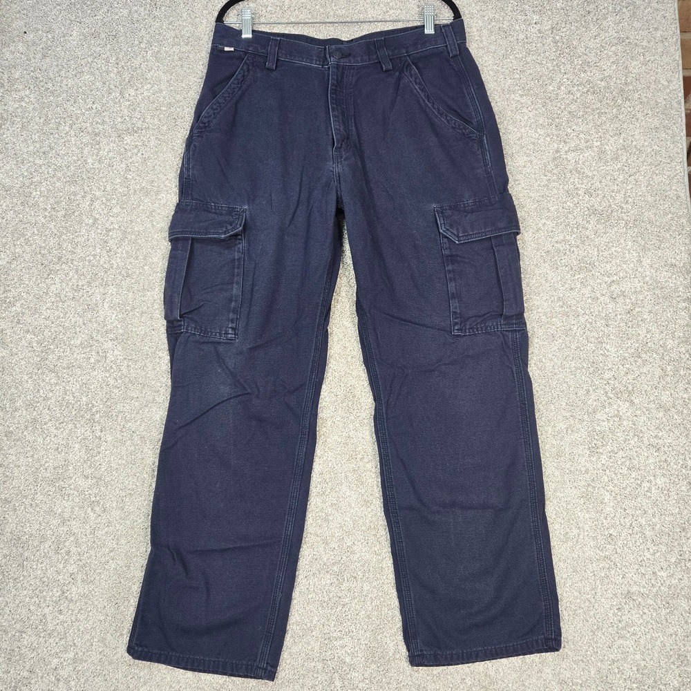 Carhartt FR Cargo Pants Mens 34x30 Blue Flame  Resistant Cat 2 FRB240 DNY
